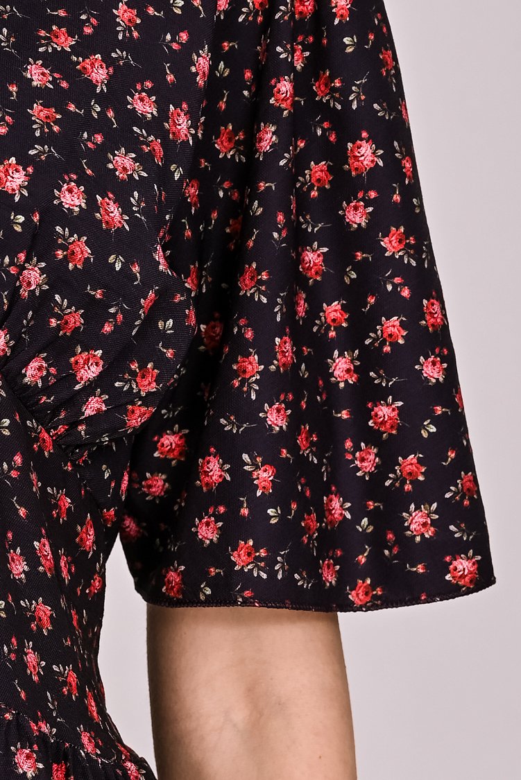 Φόρεμα floral λάστιχο πίσω