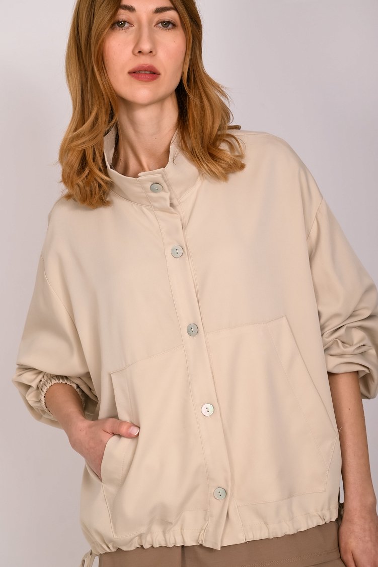Ζακέτα oversized με κορδόνια