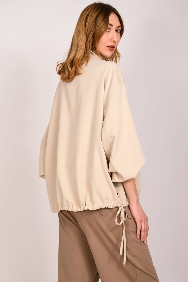 Ζακέτα oversized με κορδόνια