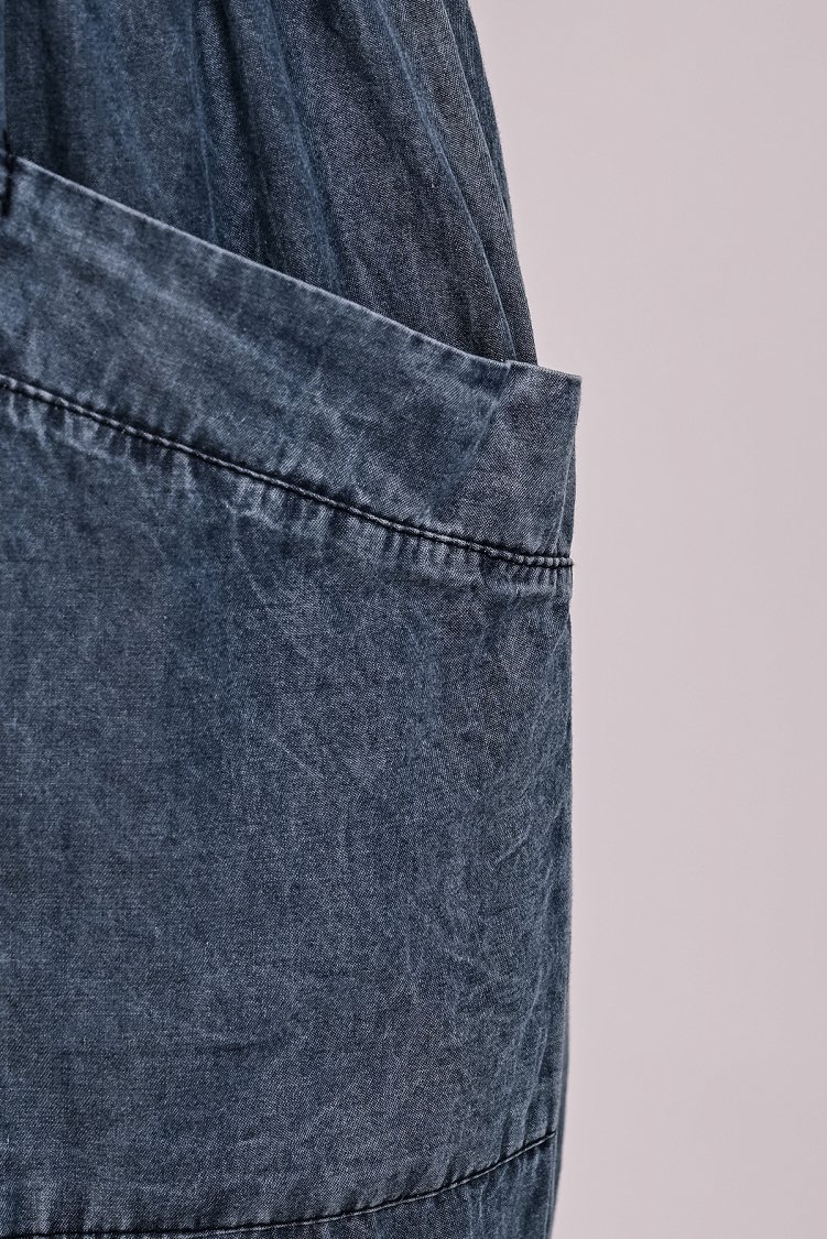 Παντελόνι barrel jean με εξωτερικές τσέπες