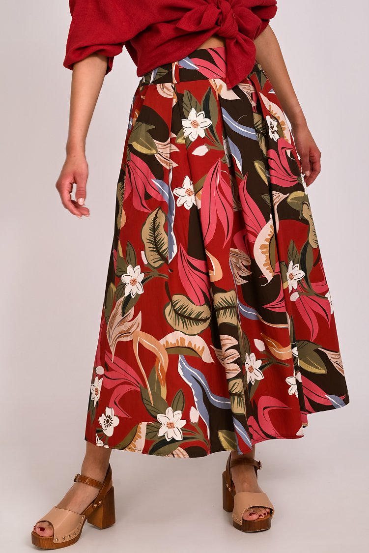 Φούστα floral με πιέτες