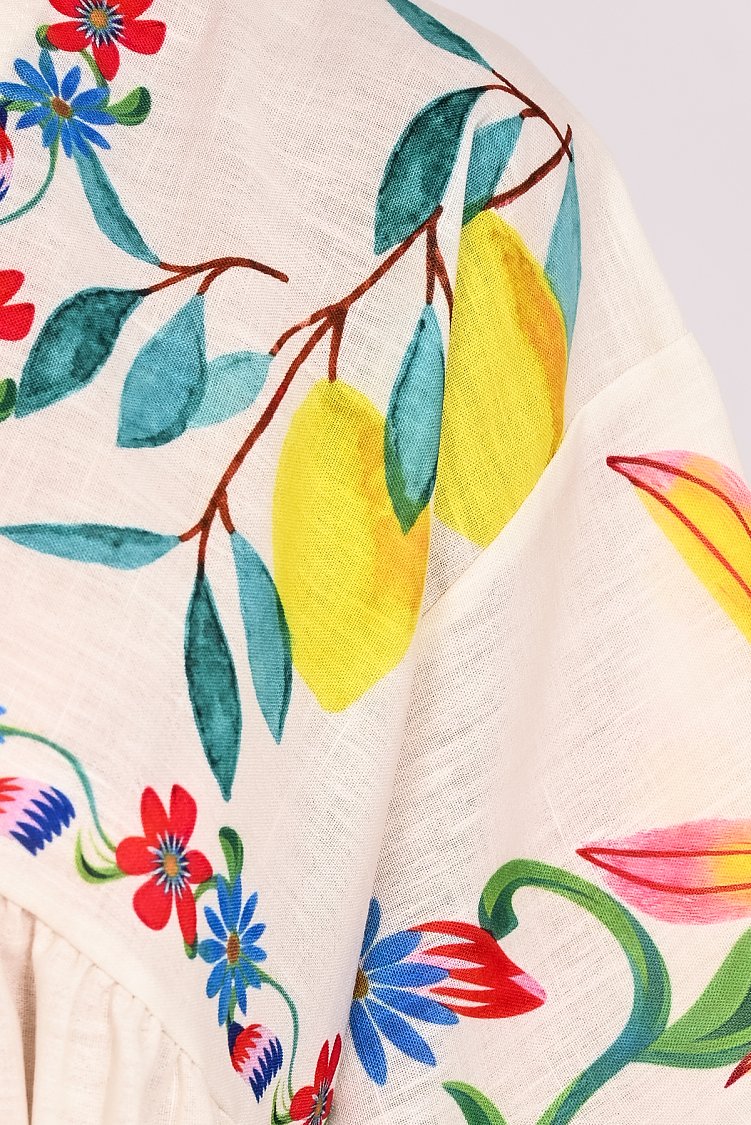 Φόρεμα floral με V λαιμόκοψη