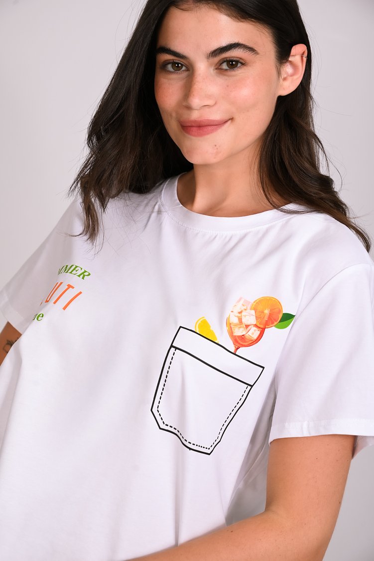 T-shirt στάμπα cocktail