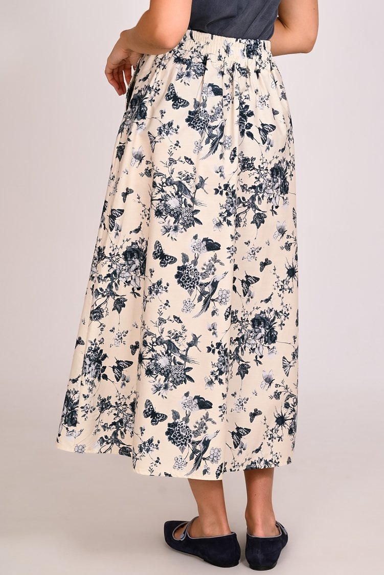Φούστα εμπριμέ με πιέτες