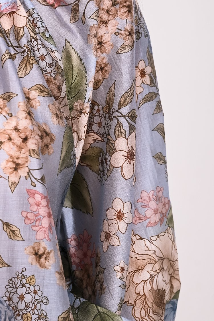 Μπλούζα floral με δέσιμο στο λαιμό