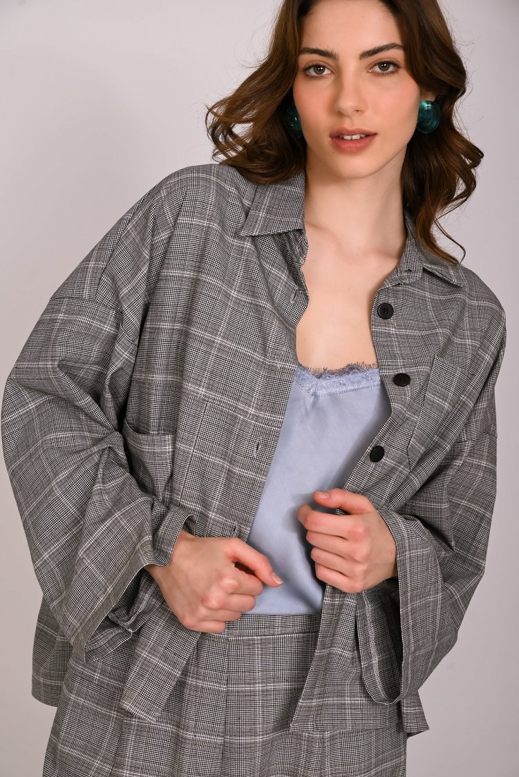 Σακάκι καρό oversized