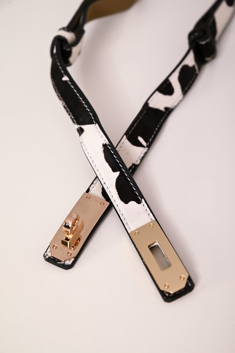 Ζώνη δερμάτινη animal print