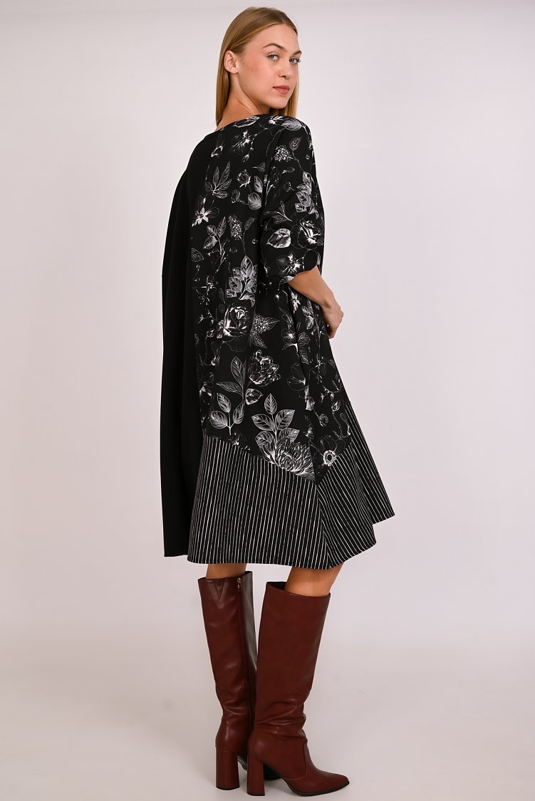 Φόρεμα διπλό ύφασμα floral