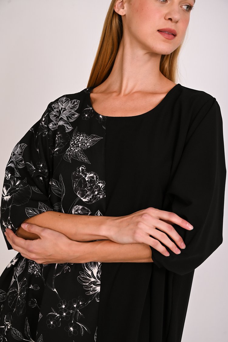 Φόρεμα διπλό ύφασμα floral