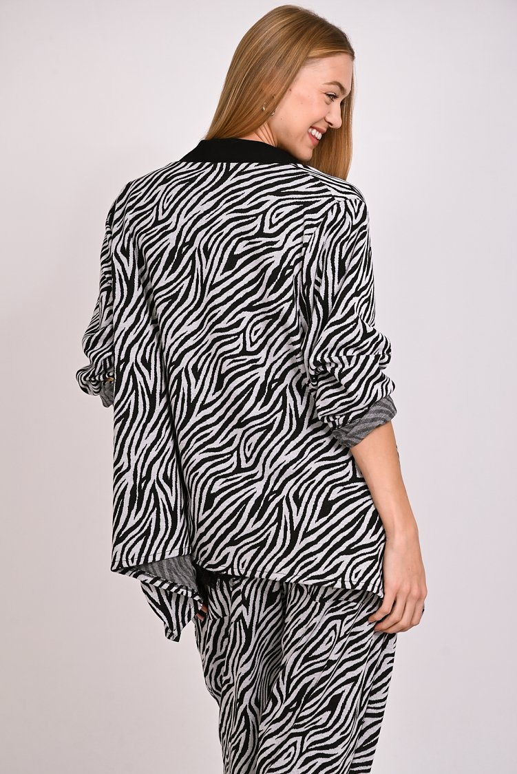 Ζακέτα animal print με μύτες