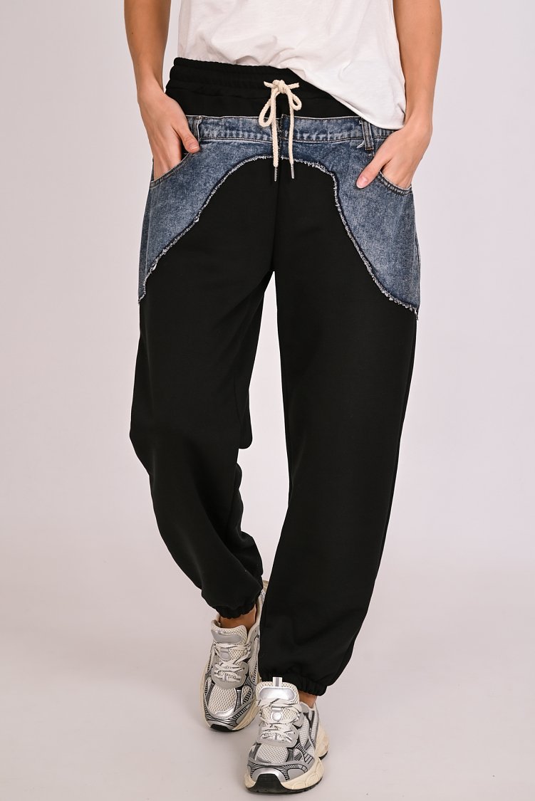 Παντελόνι φούτερ με jean patches