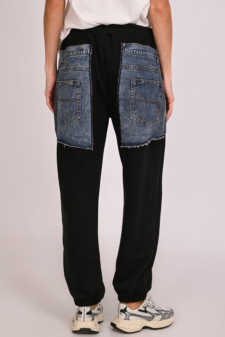 Παντελόνι φούτερ με jean patches