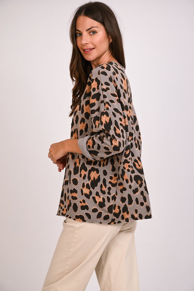 Μπλούζα φούτερ animal print