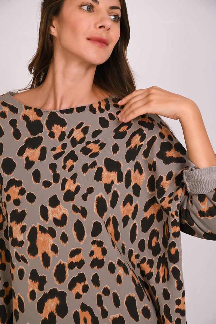 Μπλούζα φούτερ animal print