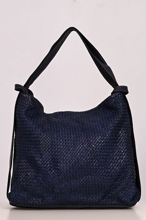 Τσάντα backpack και ώμου δέρμα με πλέξη
