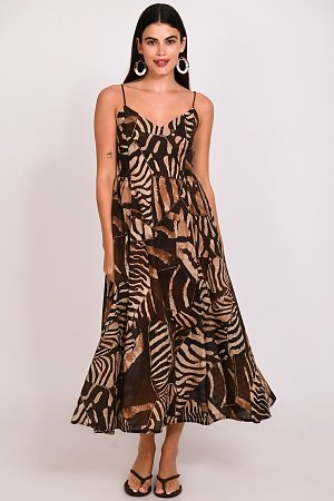 Φόρεμα ethnic print με τιραντάκι