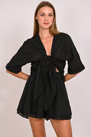 Μπλούζα βουάλ με δέσιμο