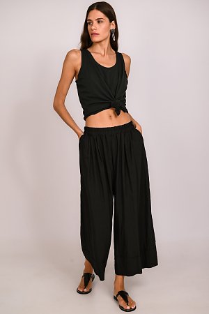 Παντελόνα με λάστιχο και ρεβέρ