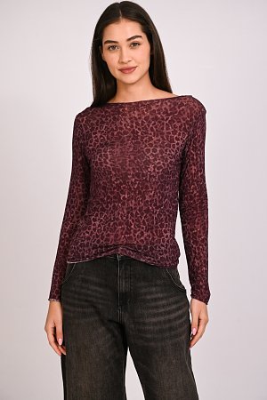 Μπλούζα cashmere λεοπάρ
