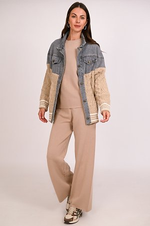 Ζακέτα πλεκτή με jean