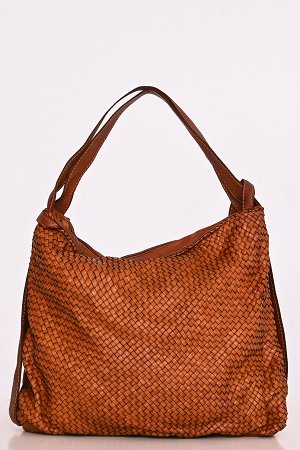 Τσάντα backpack και ώμου δέρμα με πλέξη