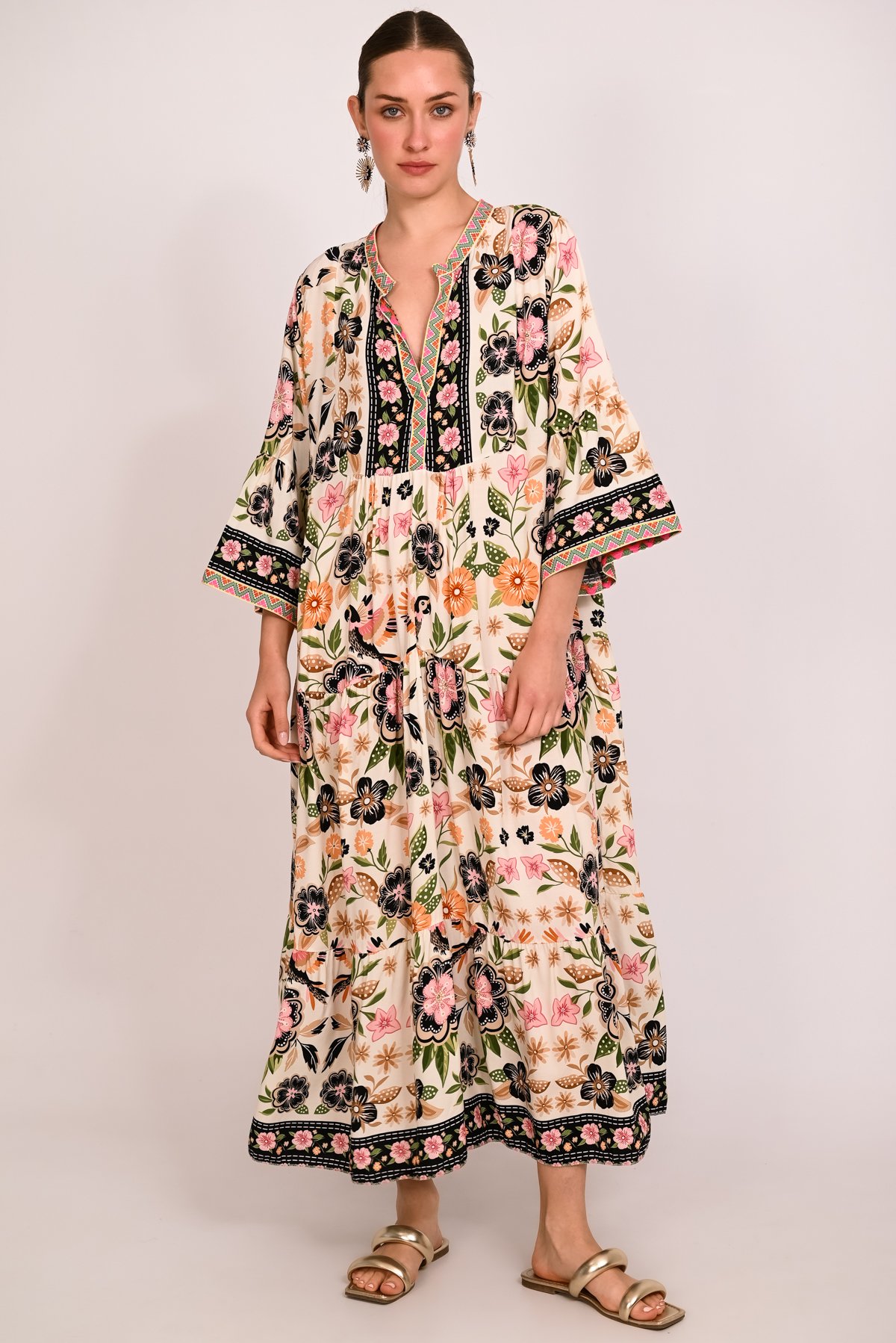 Φόρεμα boho εμπριμέ
