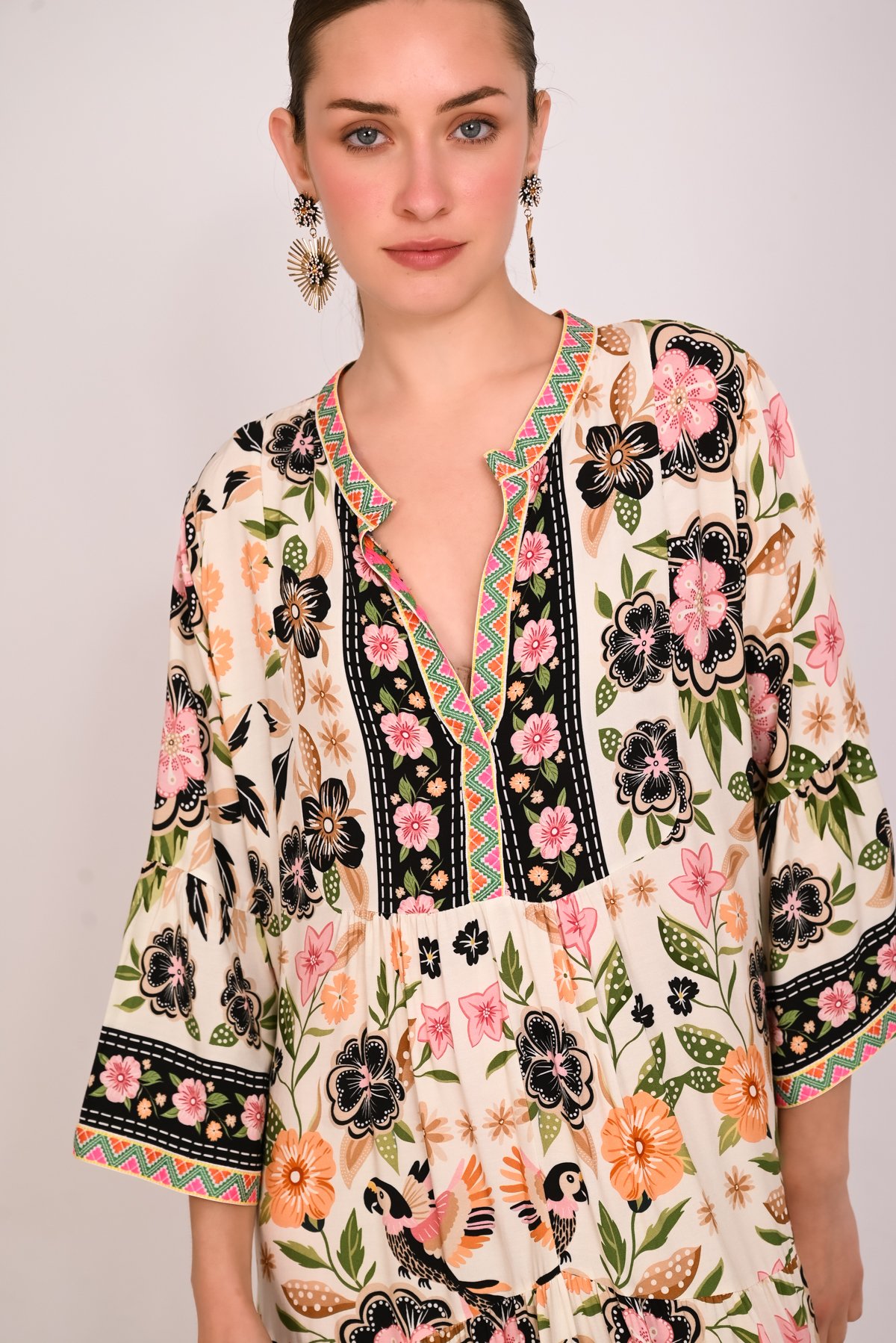 Φόρεμα boho εμπριμέ