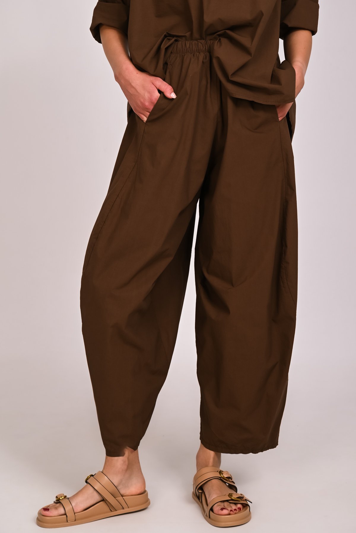 Παντελόνι barrel ποπλίνα
