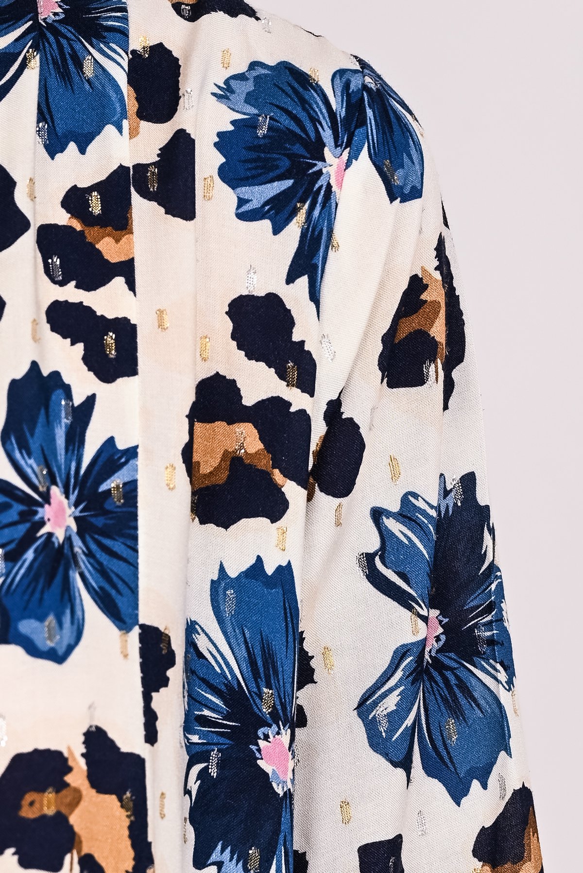 Φόρεμα floral με χρυσοκλωστή