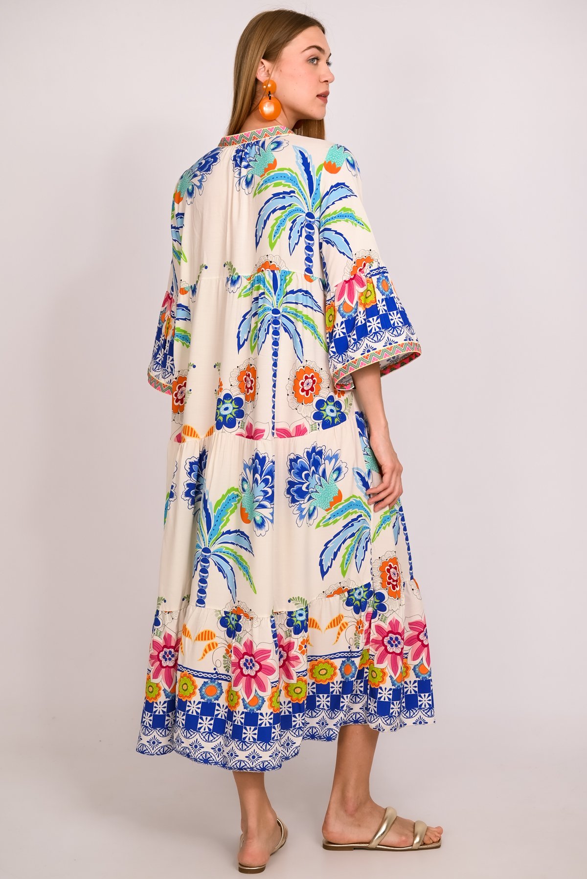 Φόρεμα boho εμπριμέ με λουλούδια