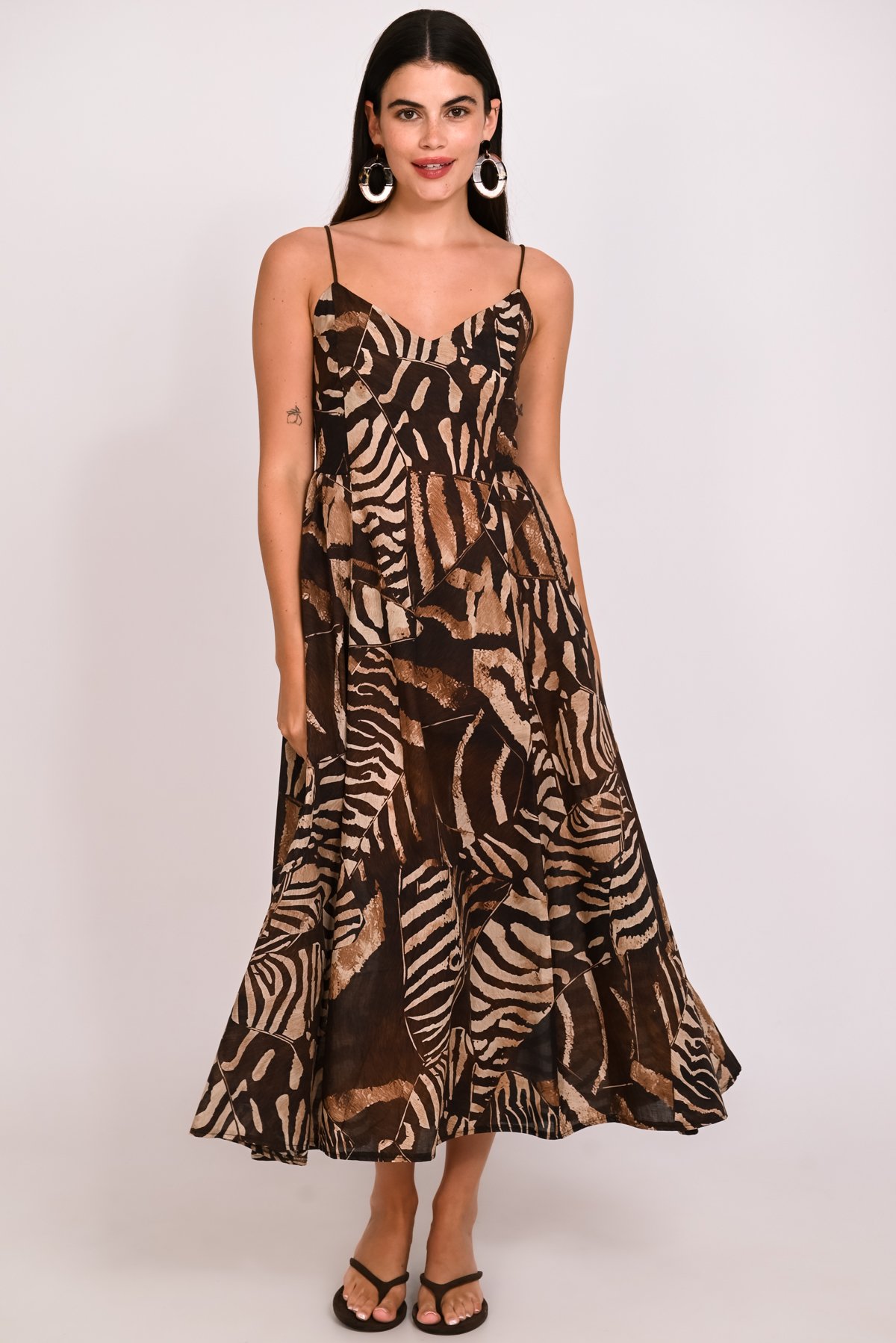 Φόρεμα ethnic print με τιραντάκι