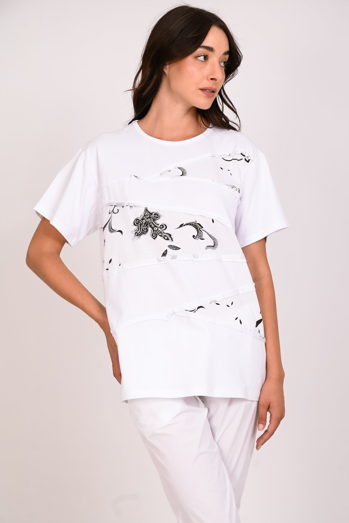 Μπλούζα unisex  με διαγώνια εξώραφα