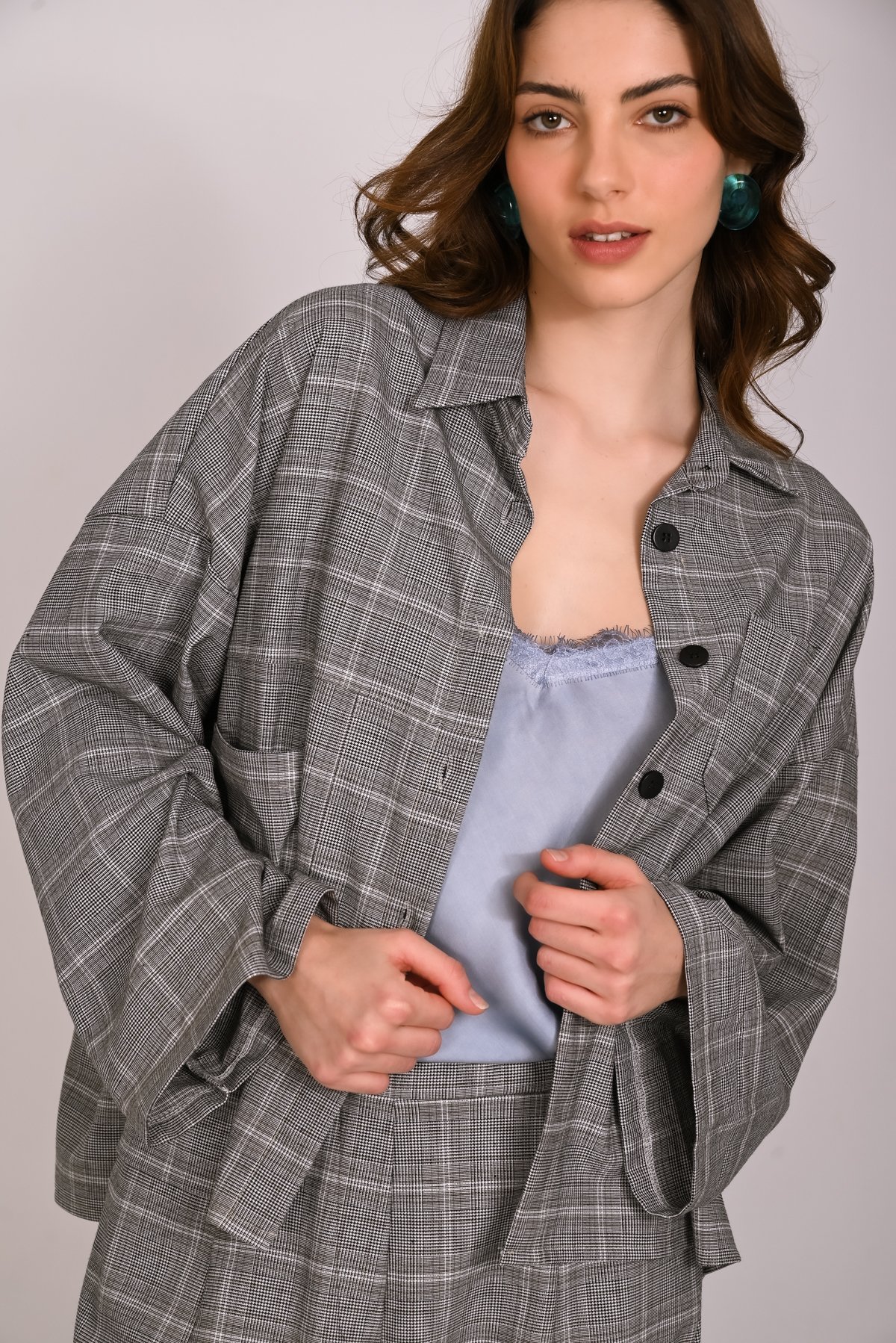 Σακάκι καρό oversized