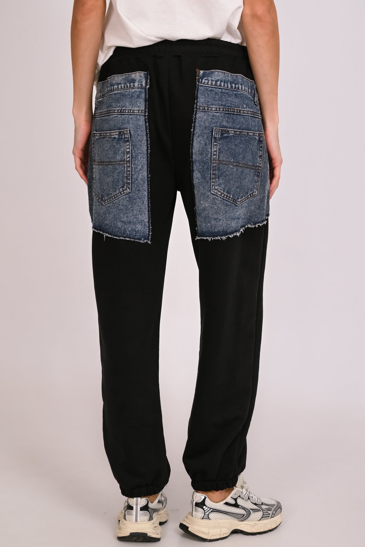 Παντελόνι φούτερ με jean patches