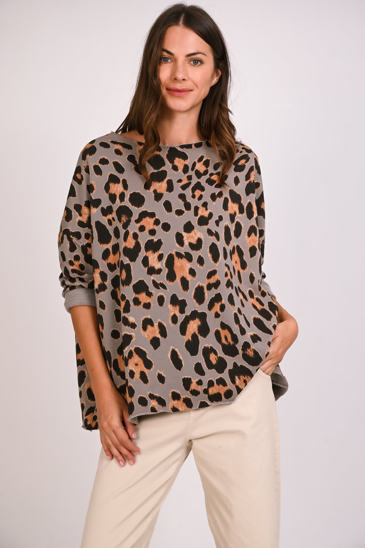 Μπλούζα φούτερ animal print