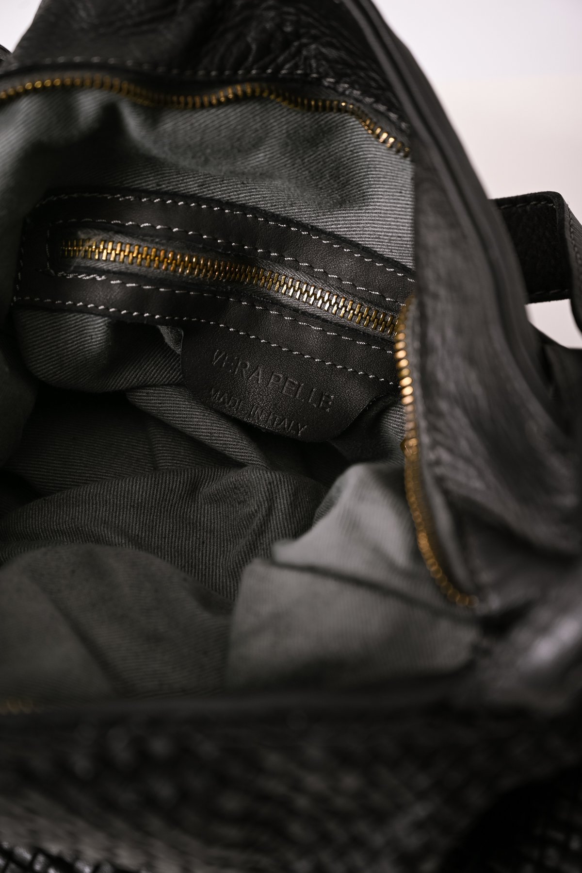Τσάντα backpack και ώμου δέρμα με πλέξη