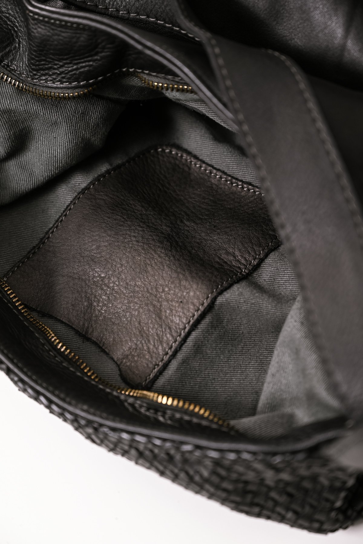 Τσάντα backpack και ώμου δέρμα με πλέξη